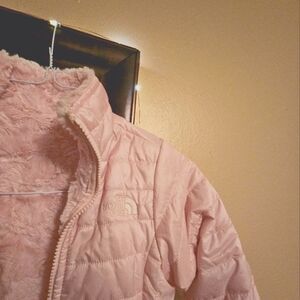 The North Face Pink Reveresasable Girls Jacket